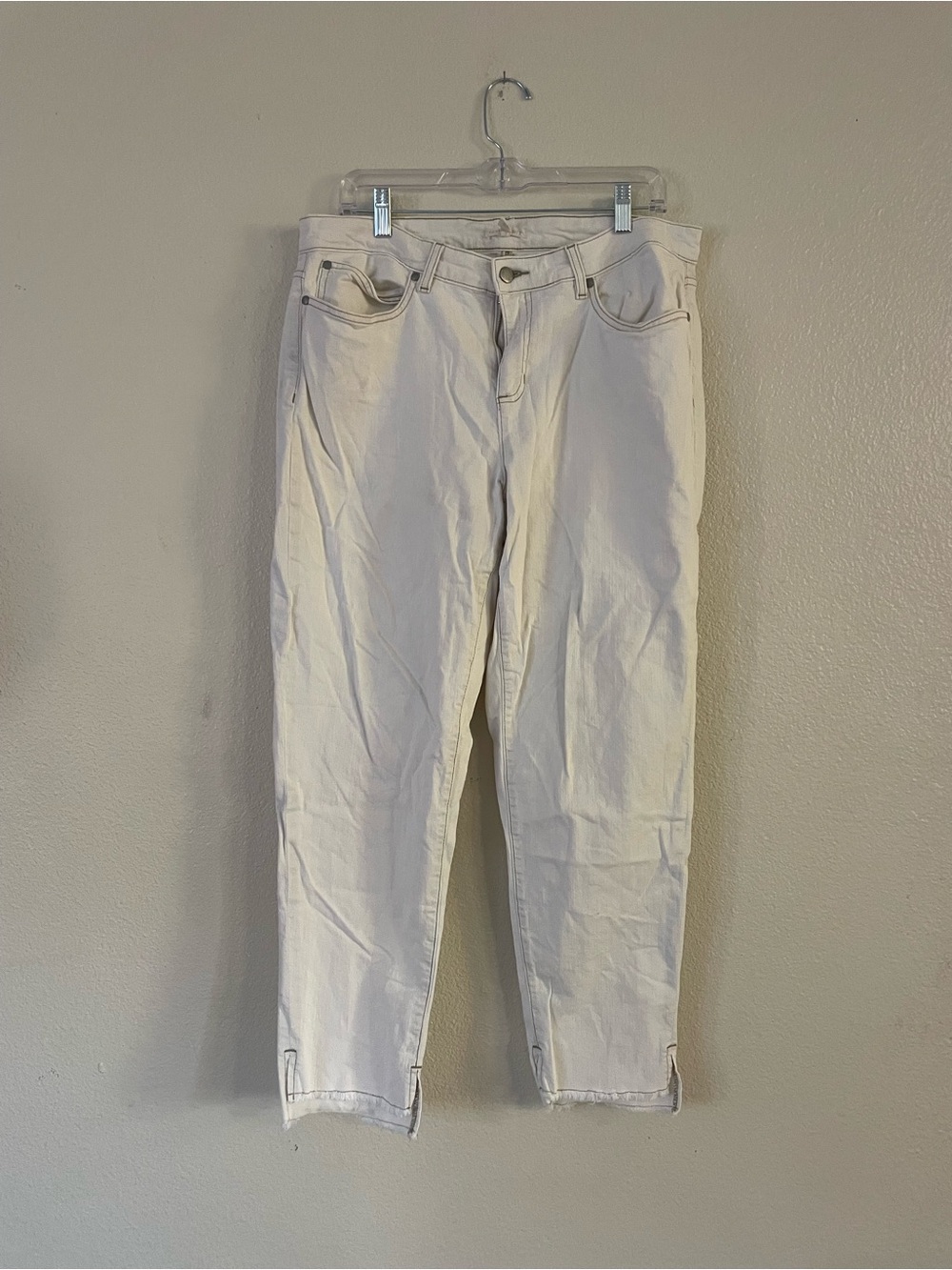 Eileen Fisher White Women’s Jeans 14 Split Hem